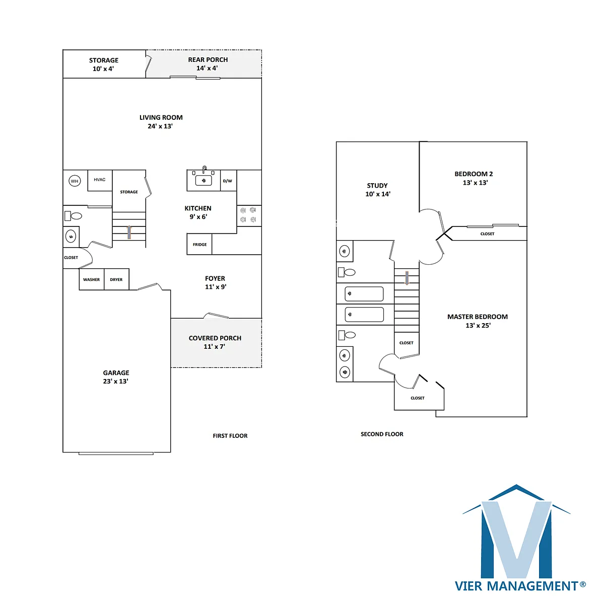 Floor plan Three Bed/Flex Two-Half Bath TH