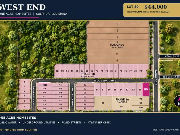 LOT 80 Isla Veda Dr, Sulphur, LA 70663
