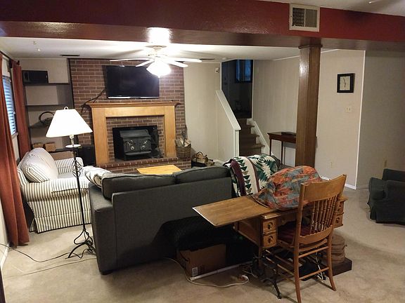 Wood stove in family room