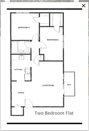 Floor plan 2 Bed 1 Bath