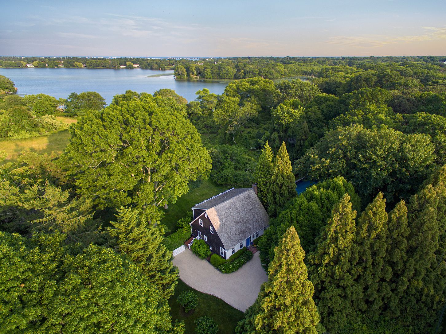 Aerial view with Mill Pond