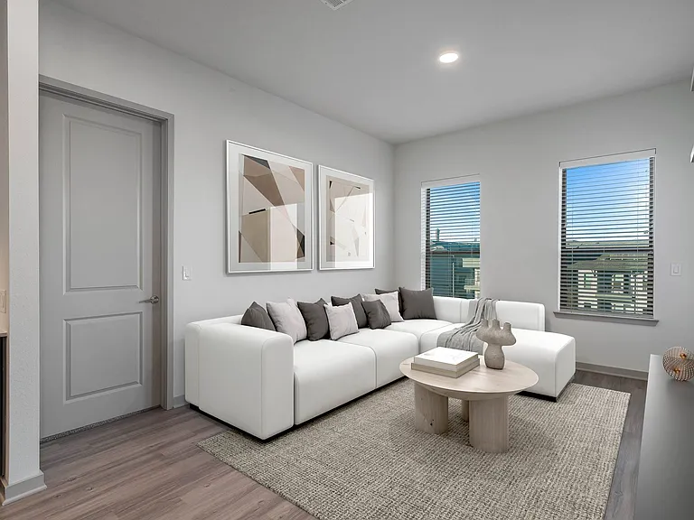 Living room with neutral decor