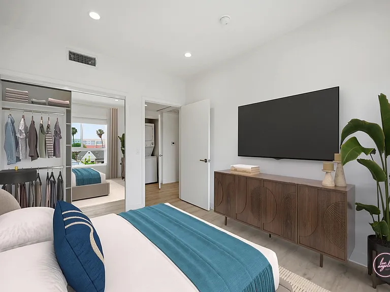 Bedroom with a Mirrored Closet, Vinyl Flooring, and Recessed Lighting -Osbourne Floor Plan
