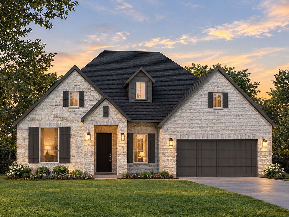 Exterior rendering of a modern tudor style home by Kindred Homes