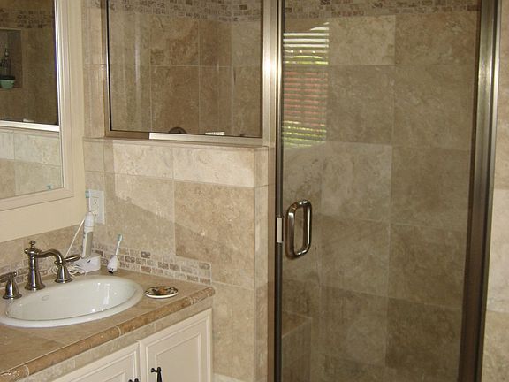 custom travertine shower