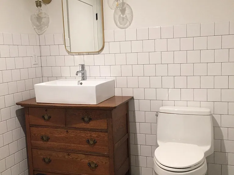 Bathroom. Mirror medicine cabinet.