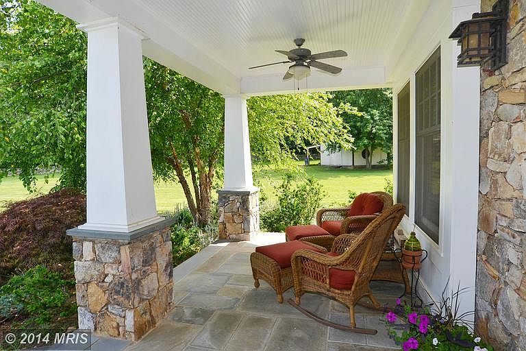 Inviting Stone Front Porch