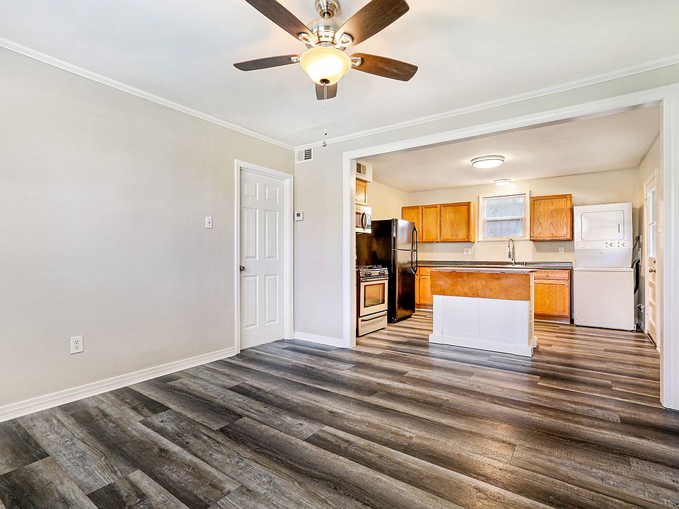Bright open living space open to the kitchen.