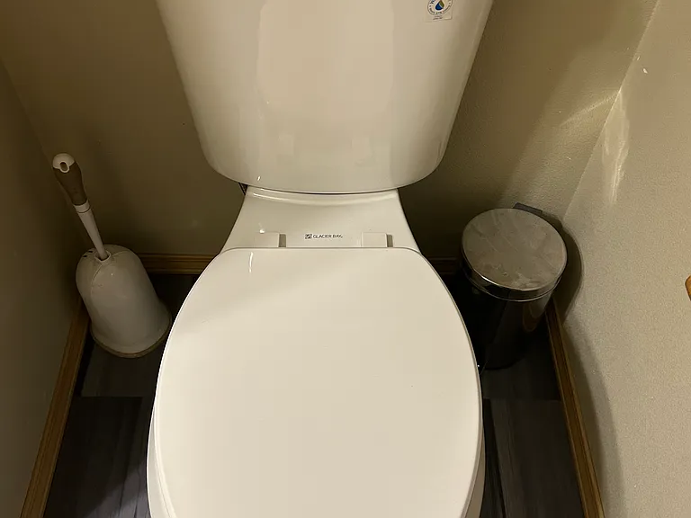 toilet downstairs, recently replaced