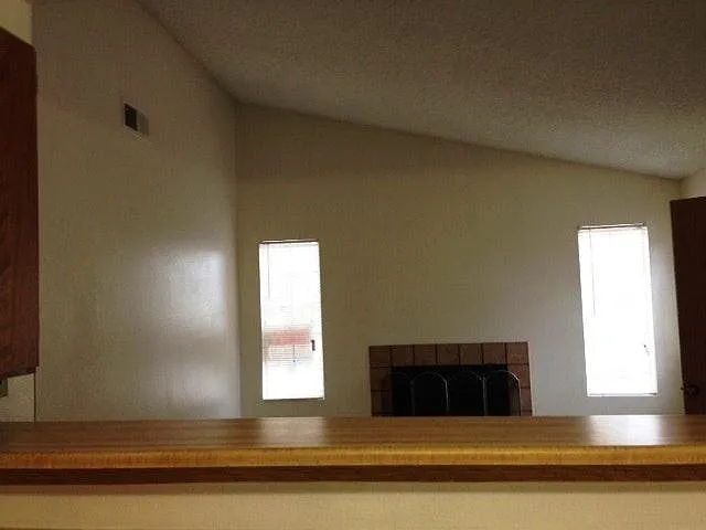 Living room with high ceilings