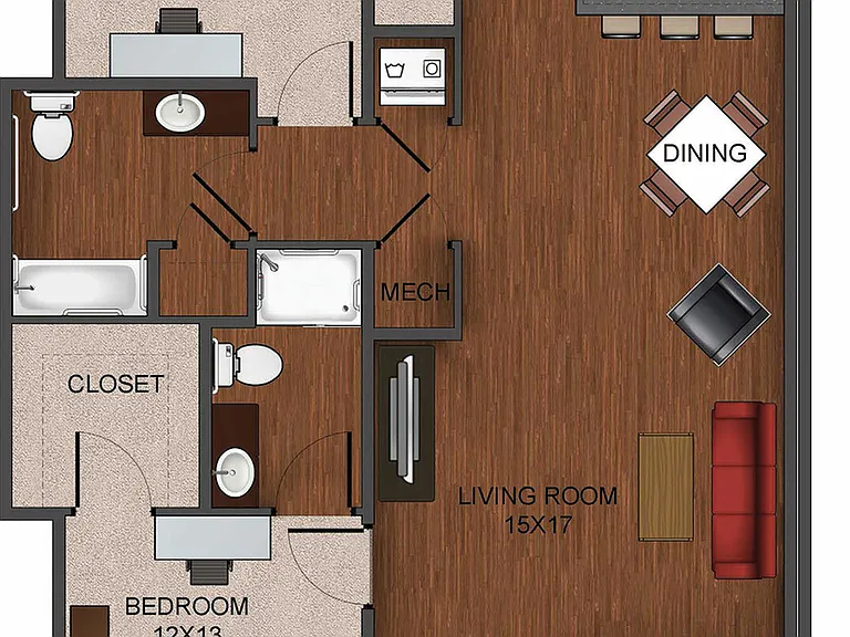 2 bedroom apartment home floor plan at Township 28 2 bedroom apartment home floor plan at Township 28