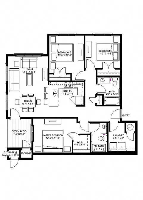 Floor plan Three Bedroom - CL