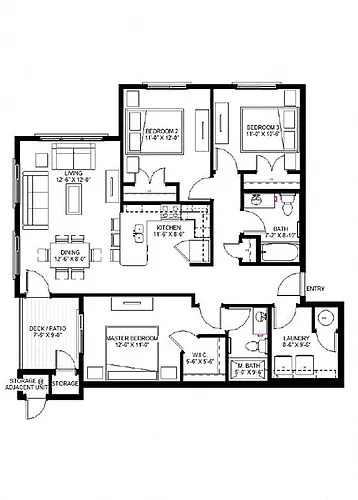 Floor plan Three Bedroom - CL