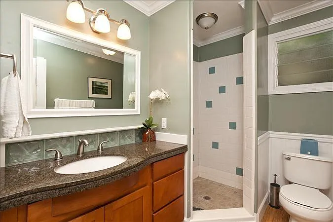 Spacious Bathroom with skylight and windows and closet for s
