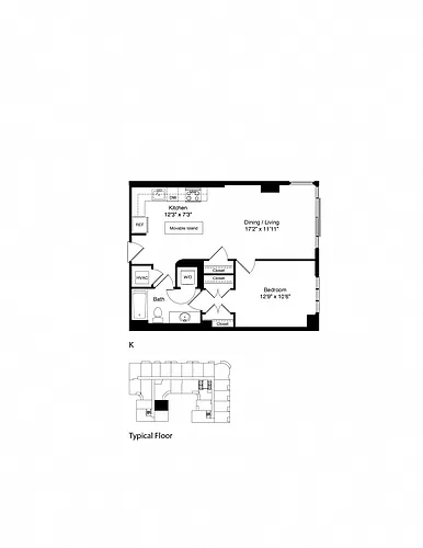 Floor plan ONE BEDROOM K