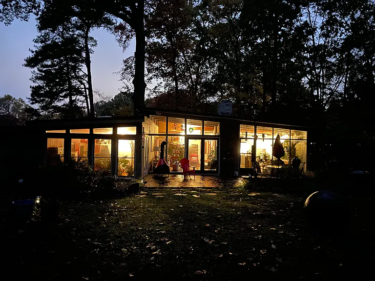 The back of house, at night