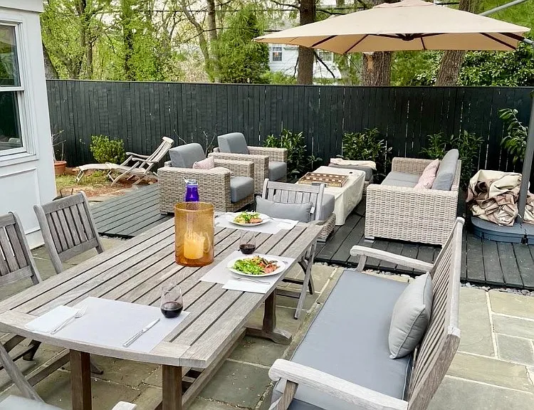 Fenced Private Patio on Corner Lot with Mature Trees