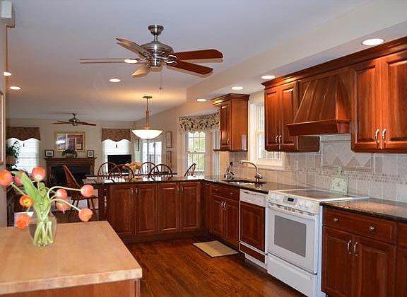 View of Kitchen into Family Room