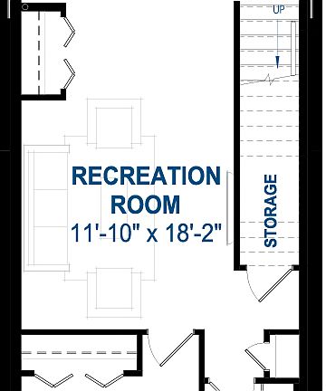 Blackline of the Camden floorplan by Brookfield Residential.