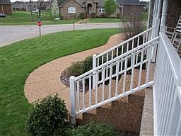 Sidewalk going to 35' front porch