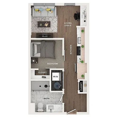 Floor plan 1BR/1BA - A