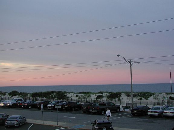 East balcony view at sunset