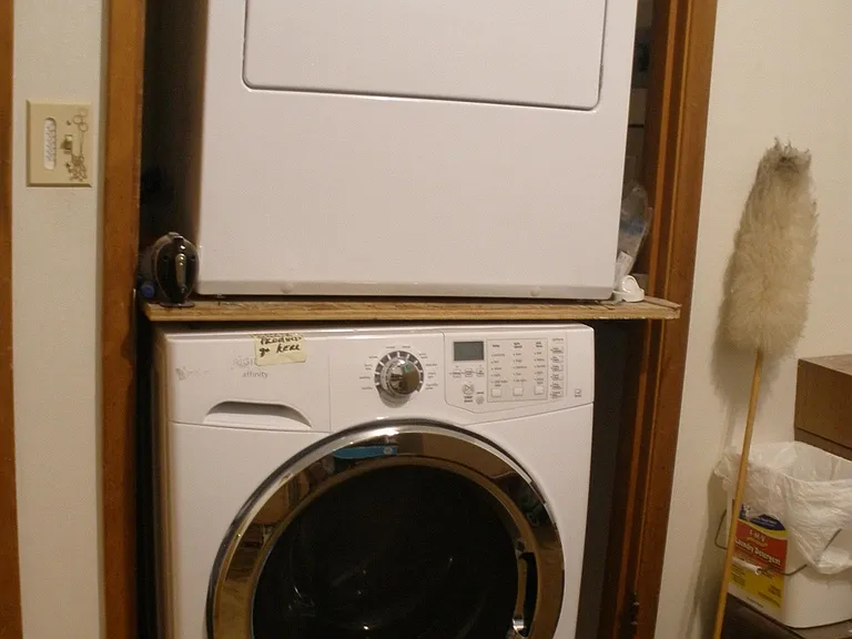 Washer and dryer in back room