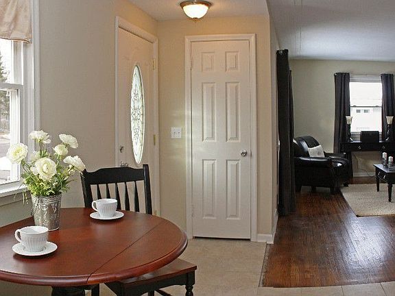View to living room from kitch eating area