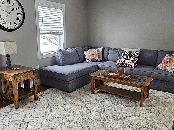 Spacious living room, sectional was recently purchased