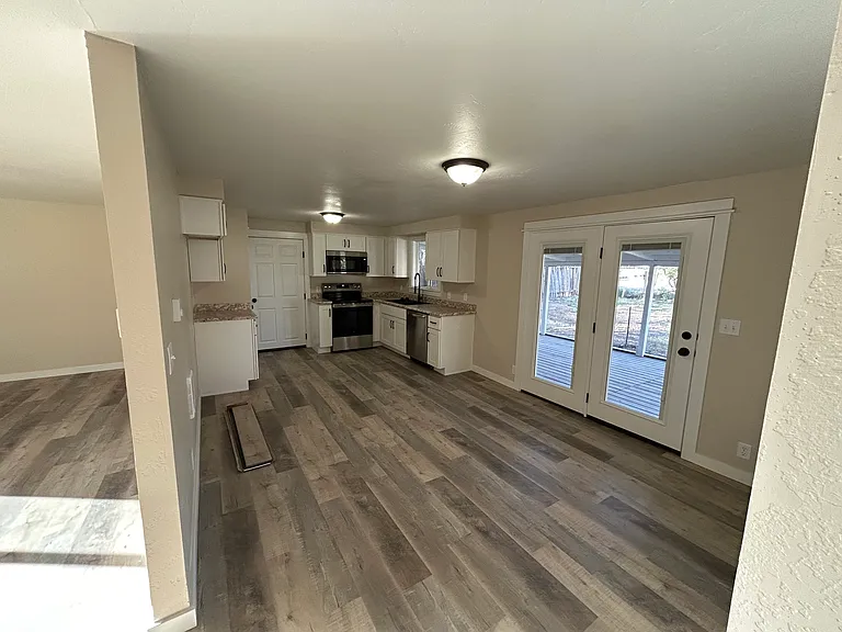 View of back patio doors.