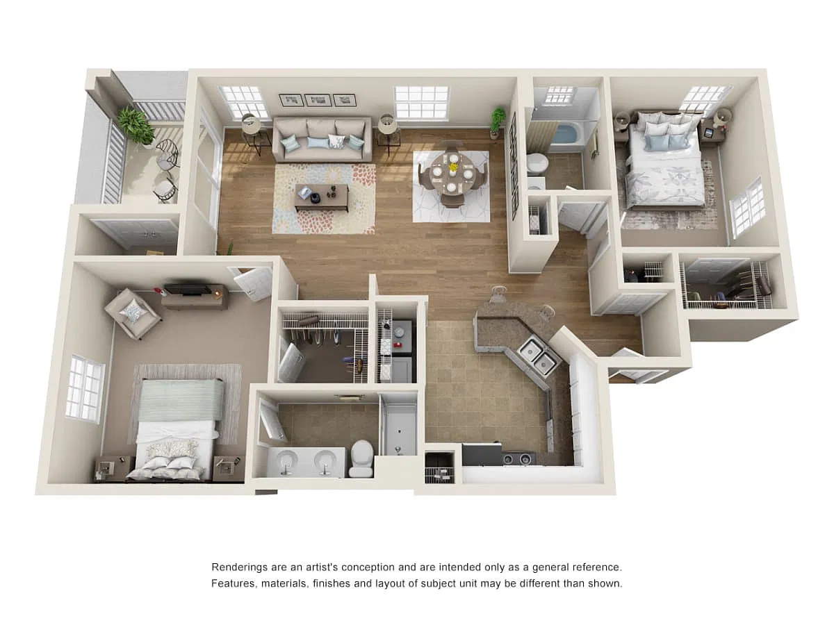Floor plan B7_St. Thomas - Two Bedroom, Two Bathroom