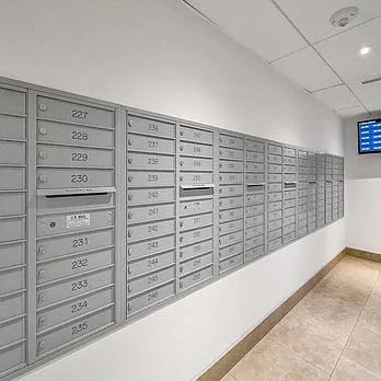 Mail room with digital package tracking