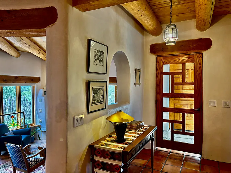Interior photo of main entry with double doors and vestibule