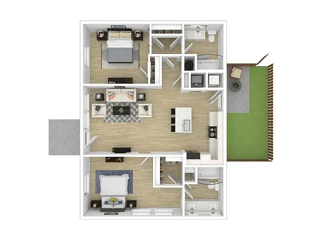 Floor plan 2br Cottage Duplex