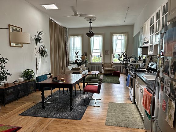 Loft kitchen, dining and west view