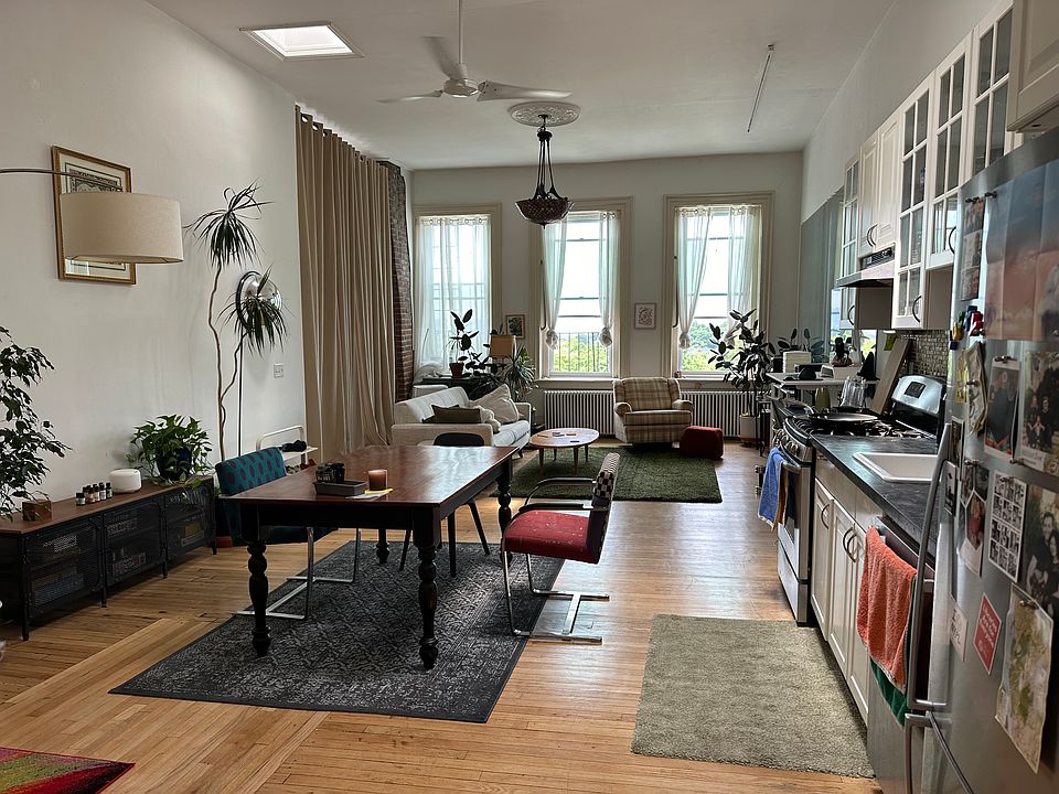 Loft kitchen, dining and west view