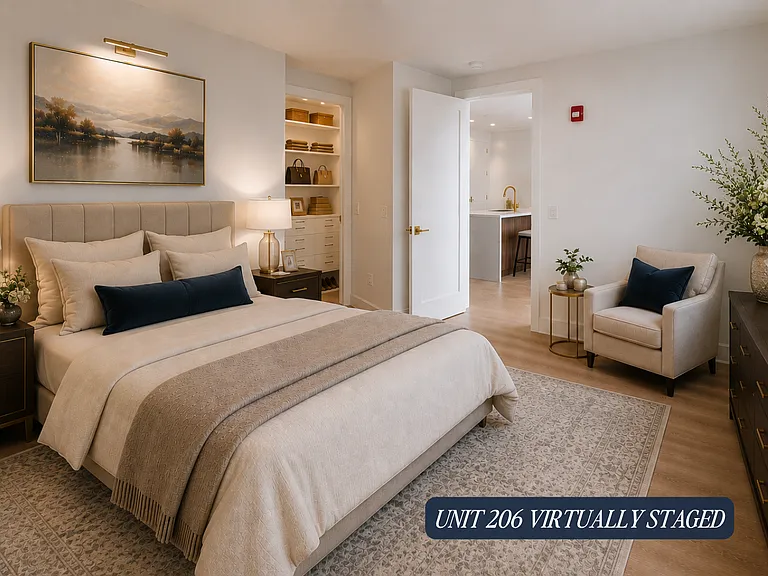 Unit 206 Virtually Staged Master Bedroom