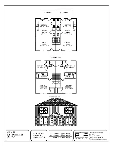 Floor plan 2BR - 2BA C Townhome