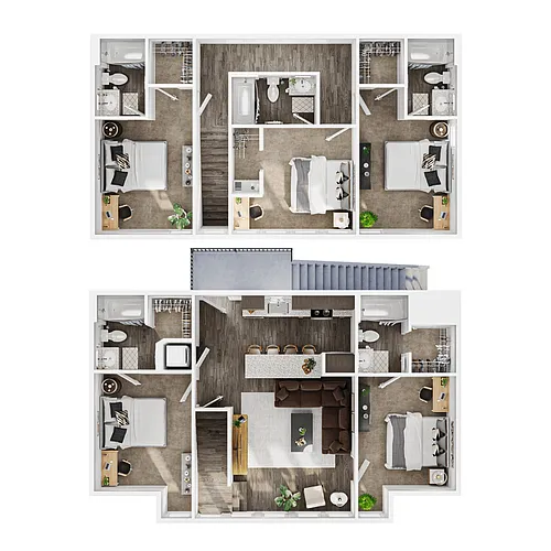Floor plan 5BR/5BA - Townhome Rancher
