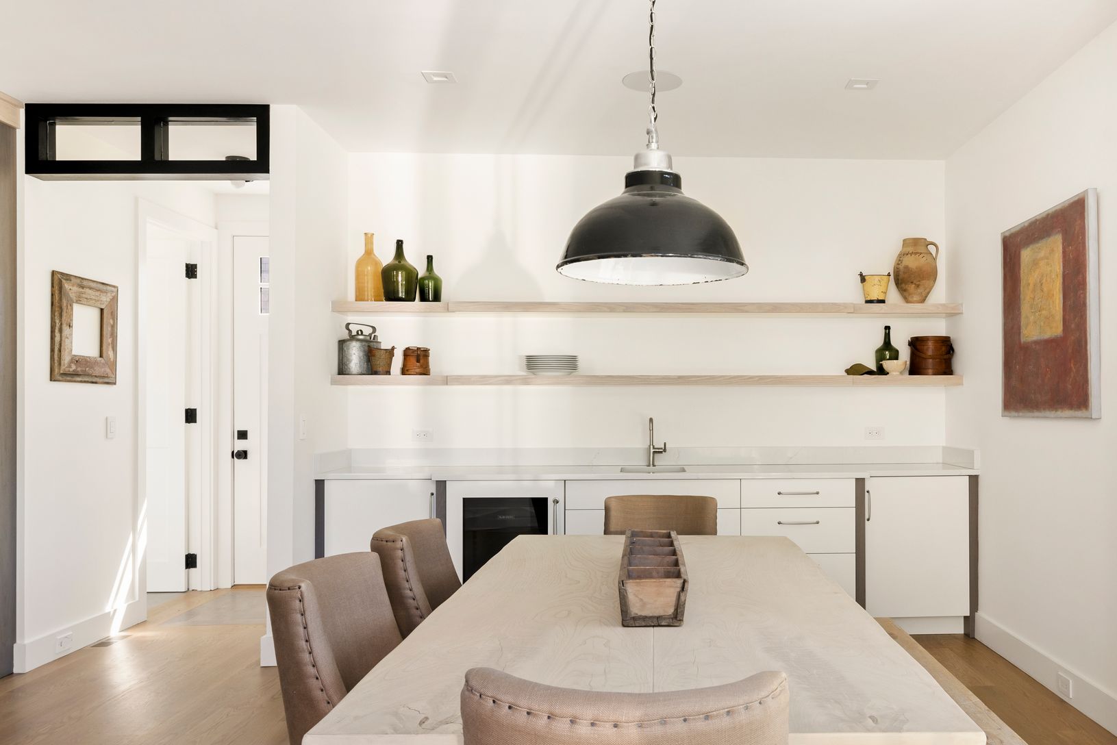 Dining with Sleek Wet Bar