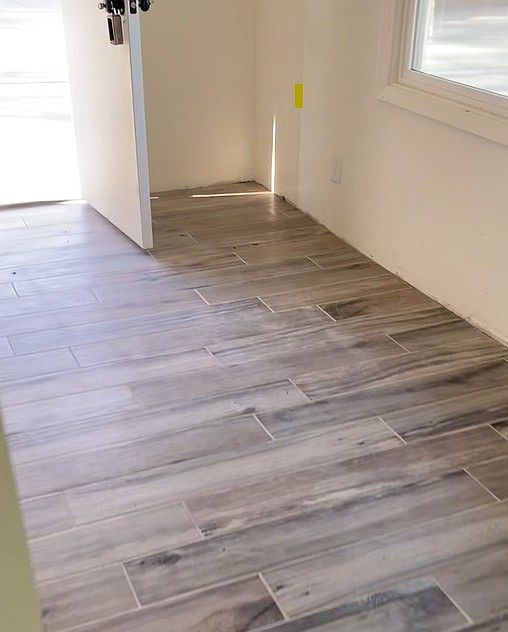 New tile (picture taken before renovation completed)