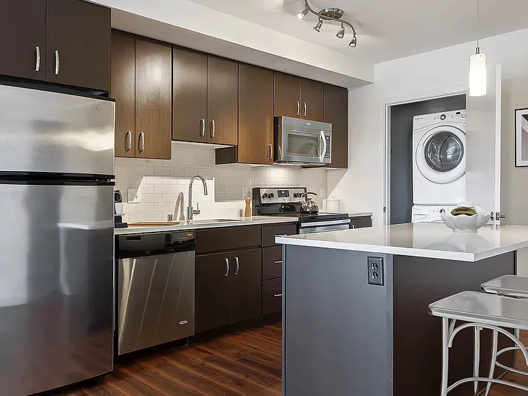 Kitchen with In-home Washer Dryer