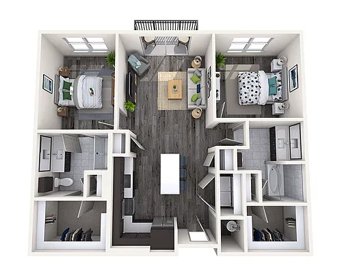 Floor plan Two Bedroom B2A