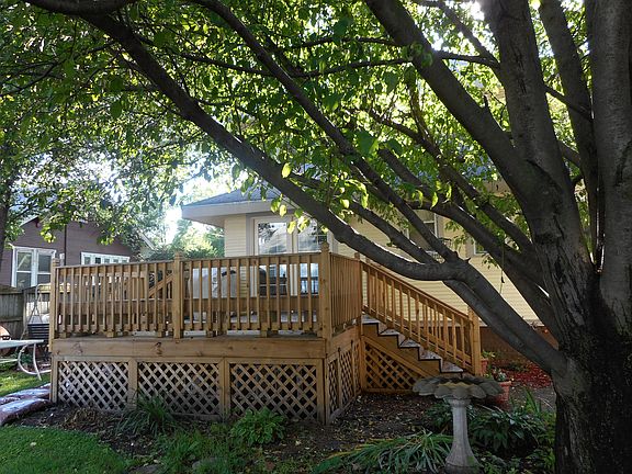 The pear trees provide shade
