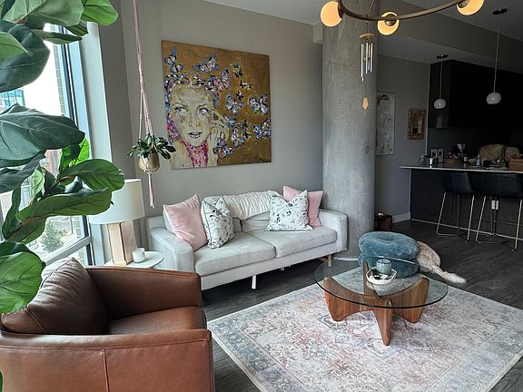 Designer colors, decor and light fixtures