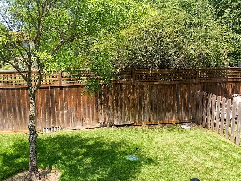 Huge fenced back yard.