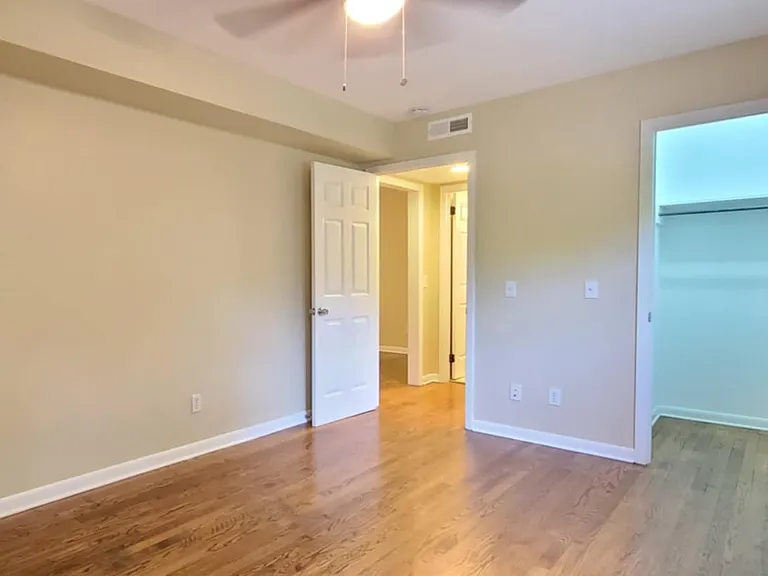 Spacious bedroom & lighted ceiling fan.