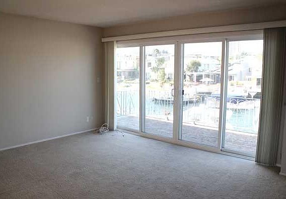 living room with view of bay