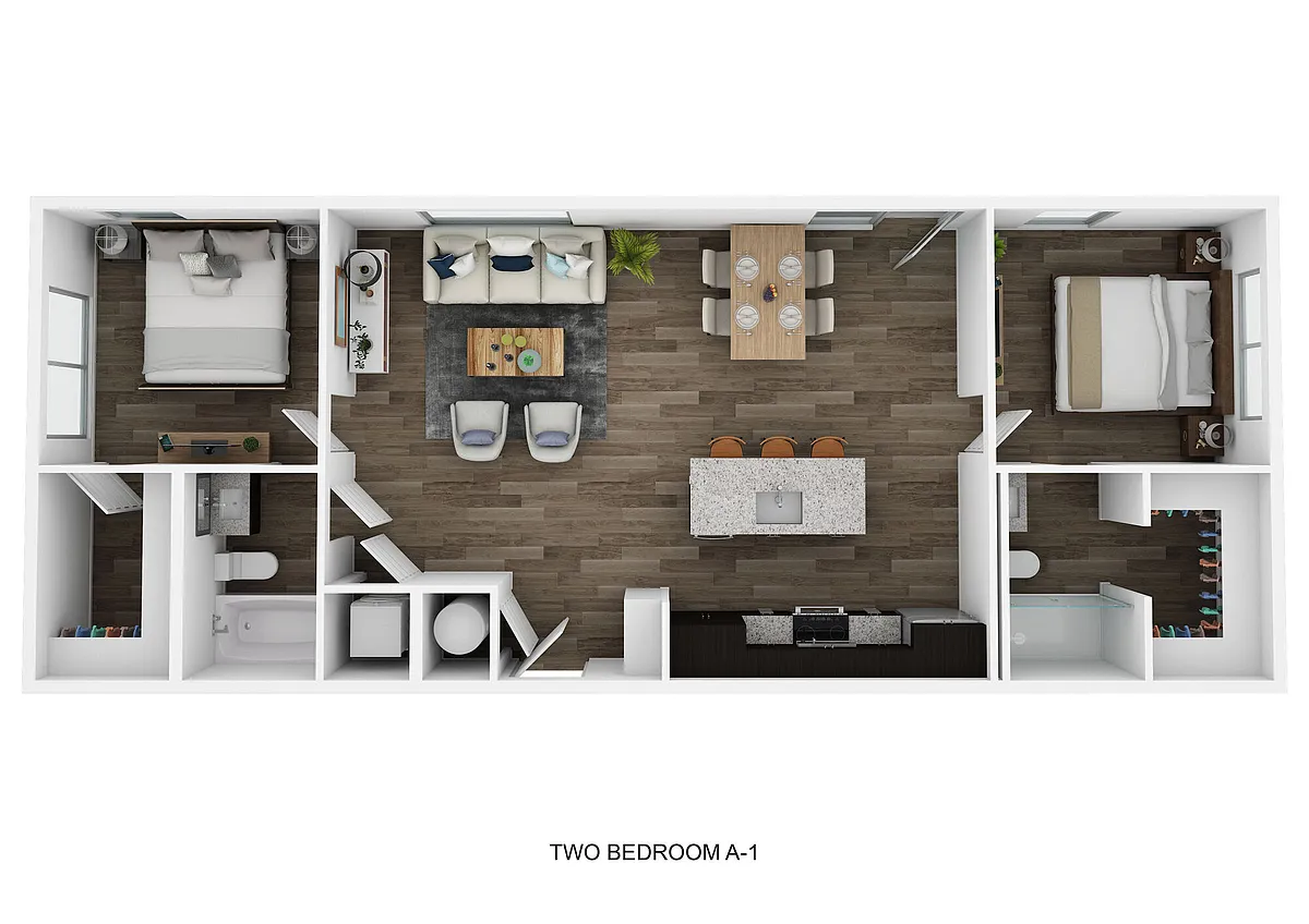 Floor plan A1 2 Bedroom
