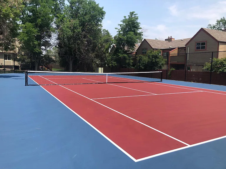 Tennis courts directly across the street from your home